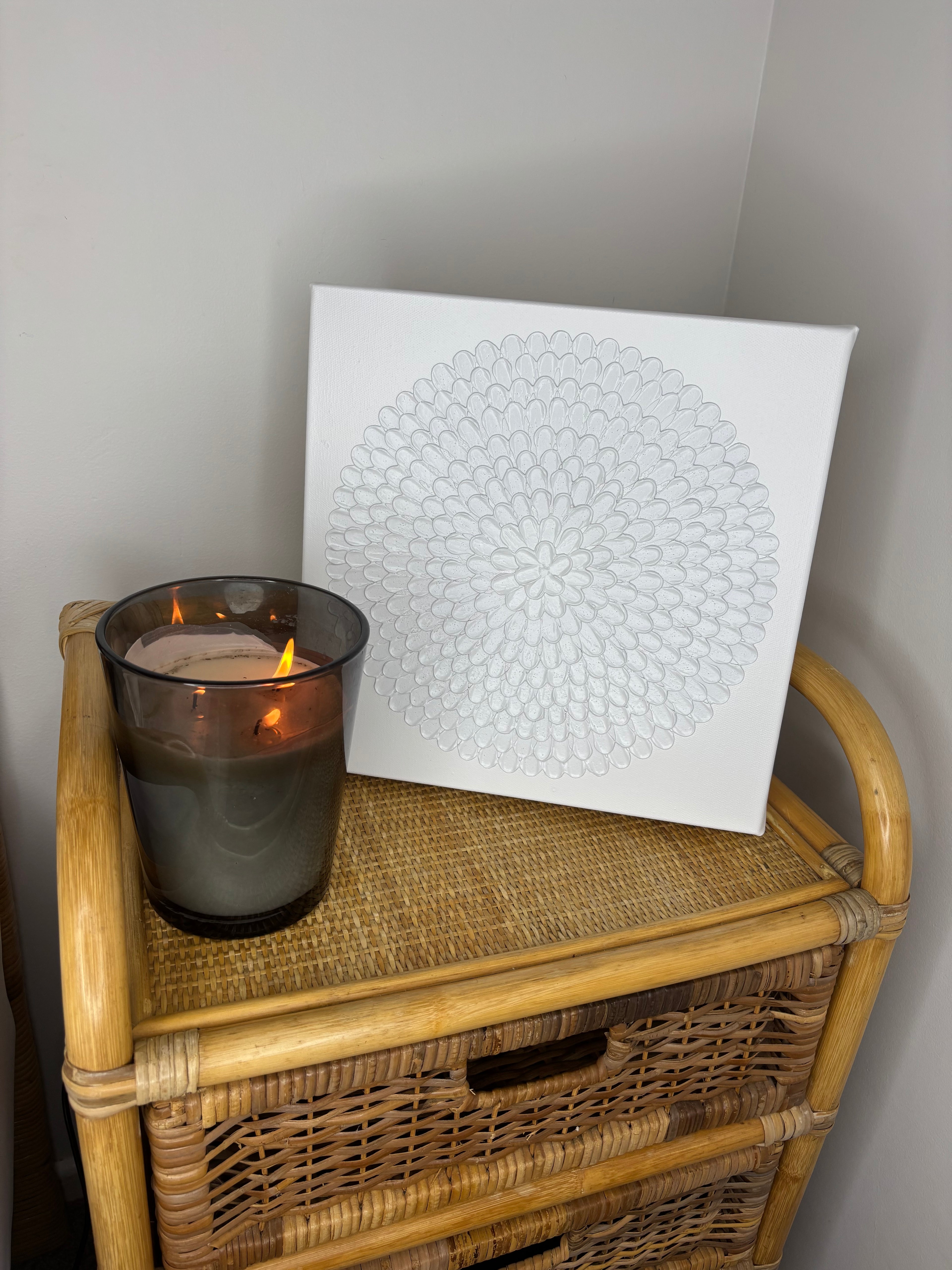 Pure white unframed mini bloom